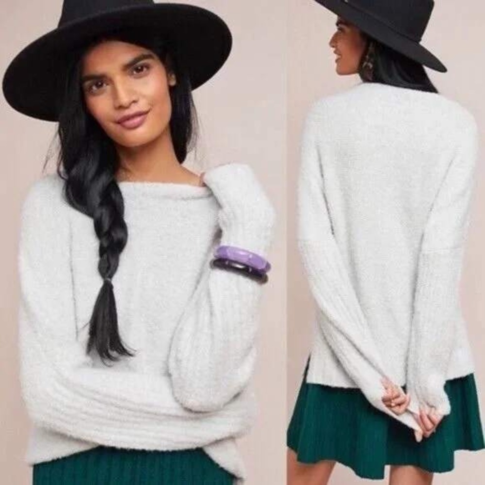 ANTHROPOLOGIE Sleeping‎ On Snow Lavinia Fuzzy Pullover Sweater XS Wool Alpaca